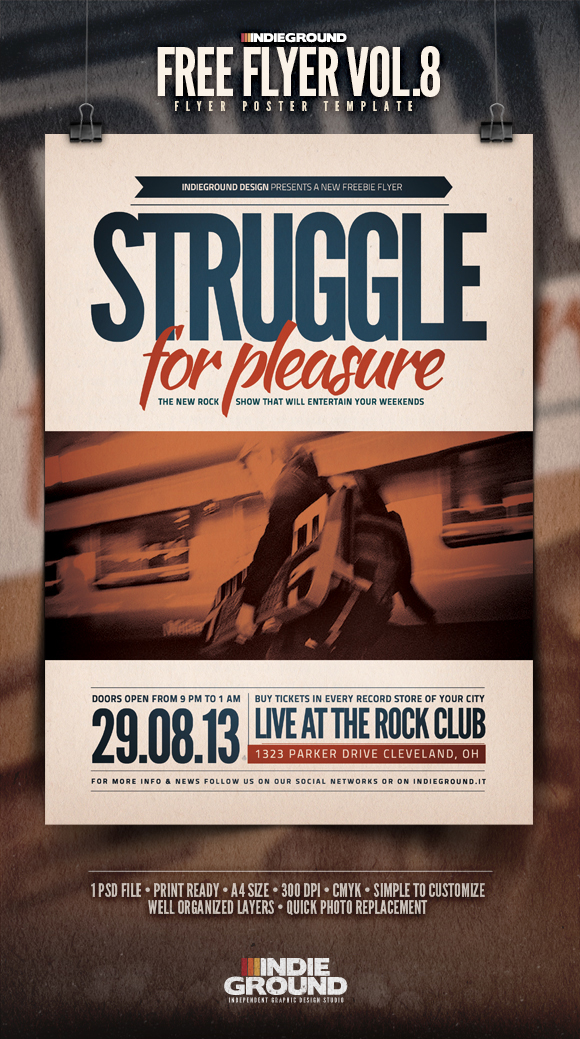 Free Flyer Template Vol 8 171 Indieground Graphic Design Blog Flyer Templates Graphic Flyer Templates Free